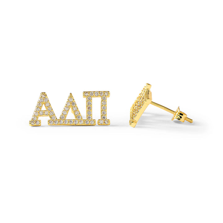 Alpha Delta Pi 18k Gold Plated Stud Earrings