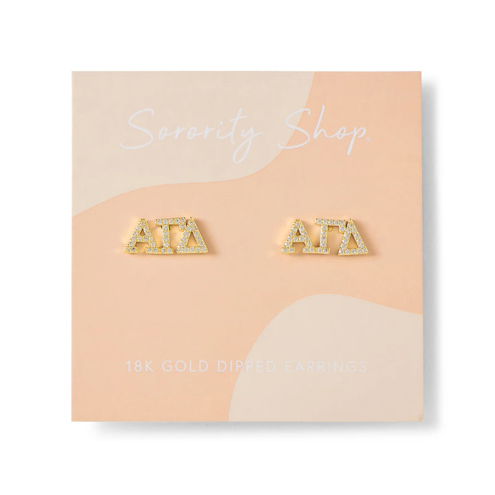 Alpha Gamma Delta 18k Gold Plated Stud Earrings
