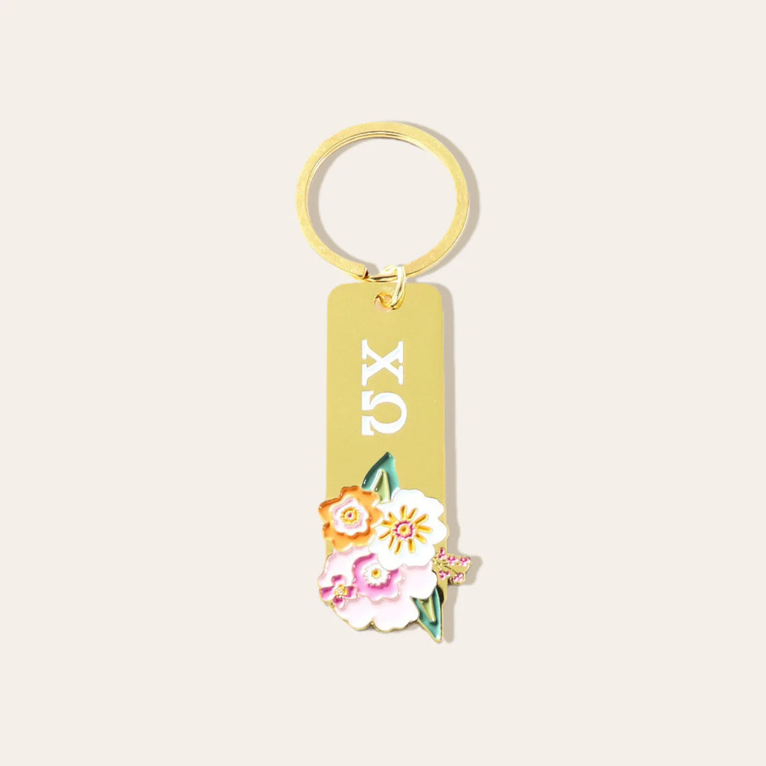 Chi Omega Enamel Keychain