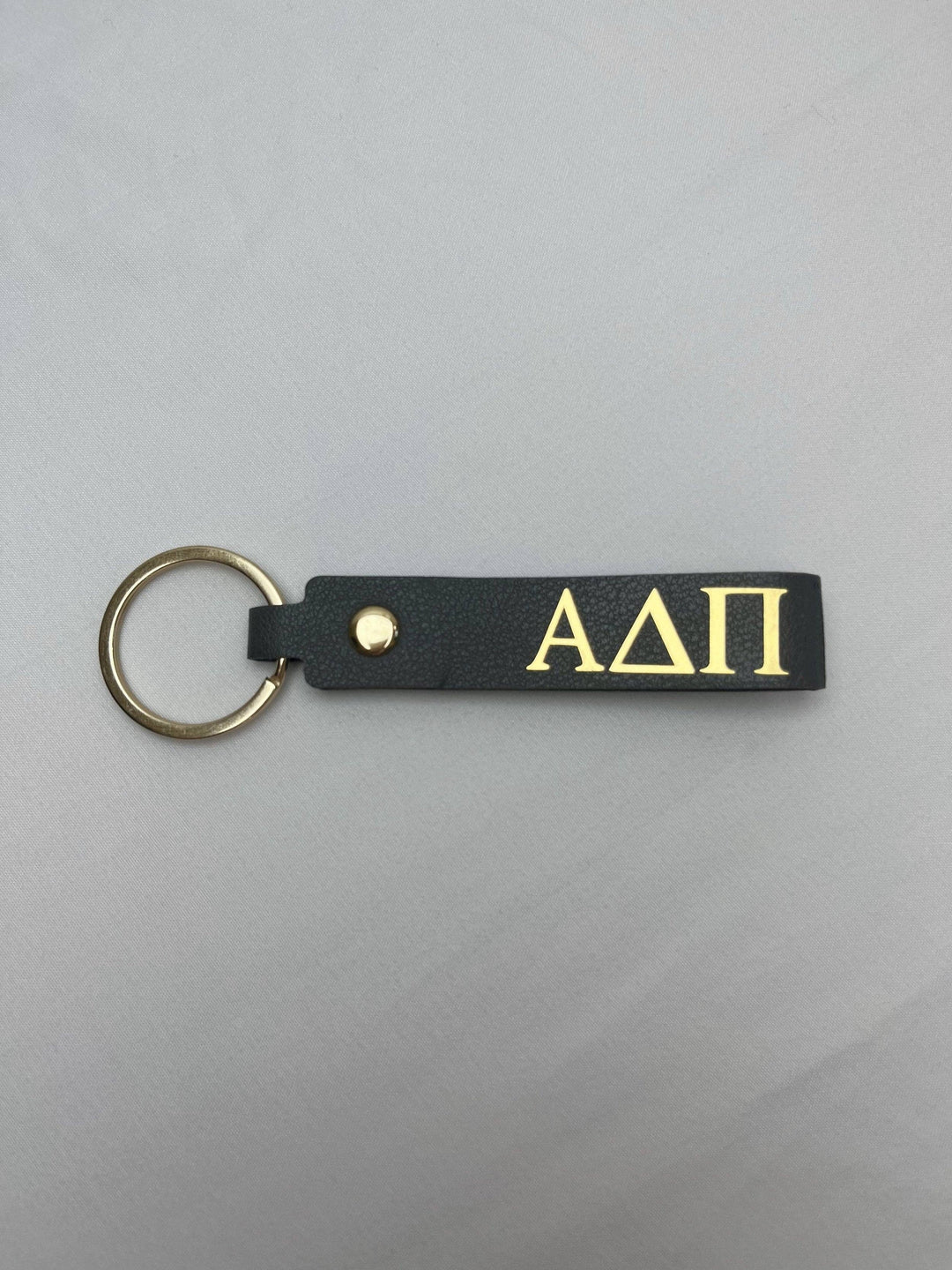 Sorority Skinny Leather Key Chain: Tan / Kappa Delta