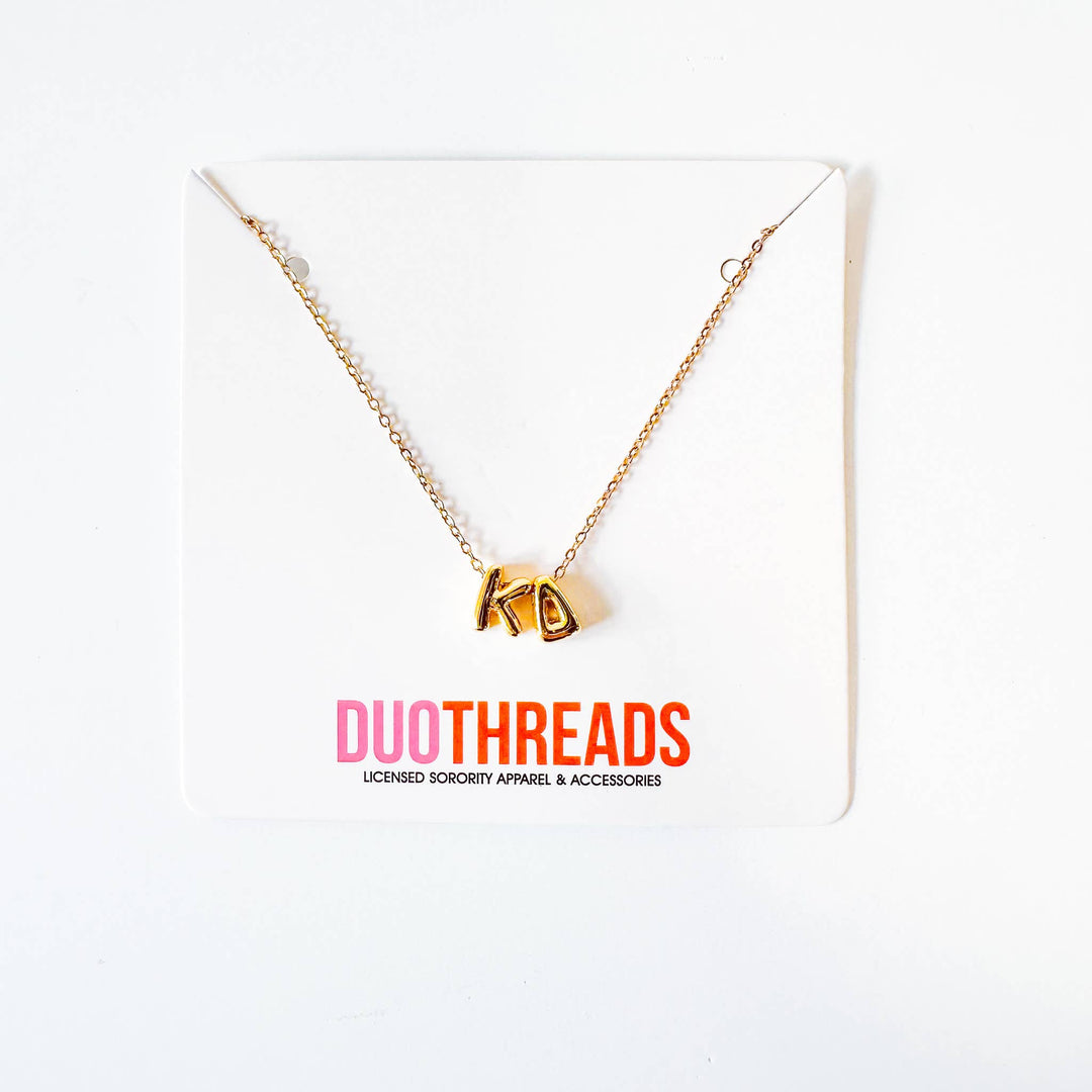 Kappa Delta Bubble Letter Sorority Necklace