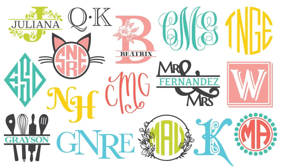 Custom Monogram Examples Monograms - Personalize Your Own! – Greek Threads