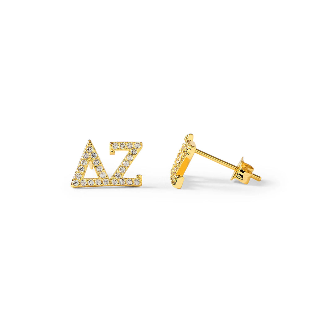 Delta Zeta 18k Gold Plated Stud Earrings