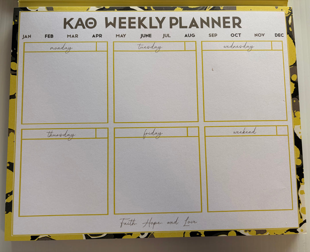 Kappa Alpha Theta Weekly Planner