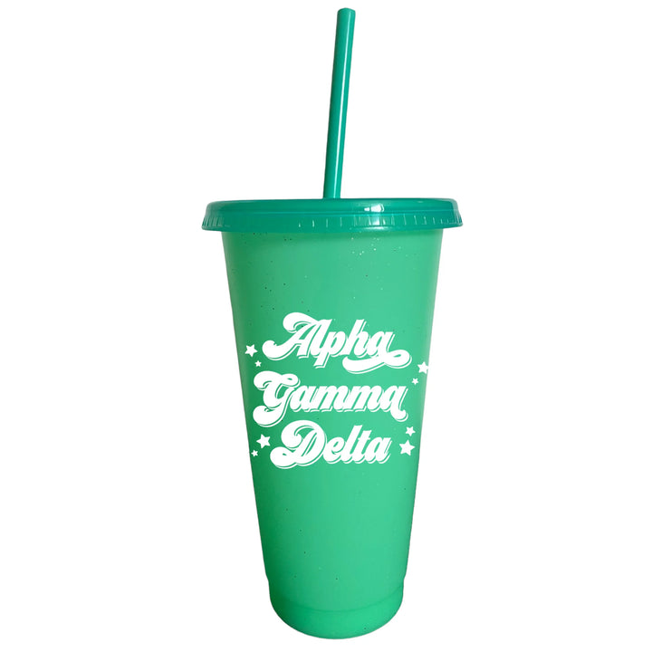 Alpha Gamma Delta Glitter Color Changing Cup