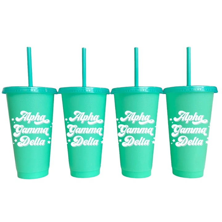 Alpha Gamma Delta Glitter Color Changing Cup