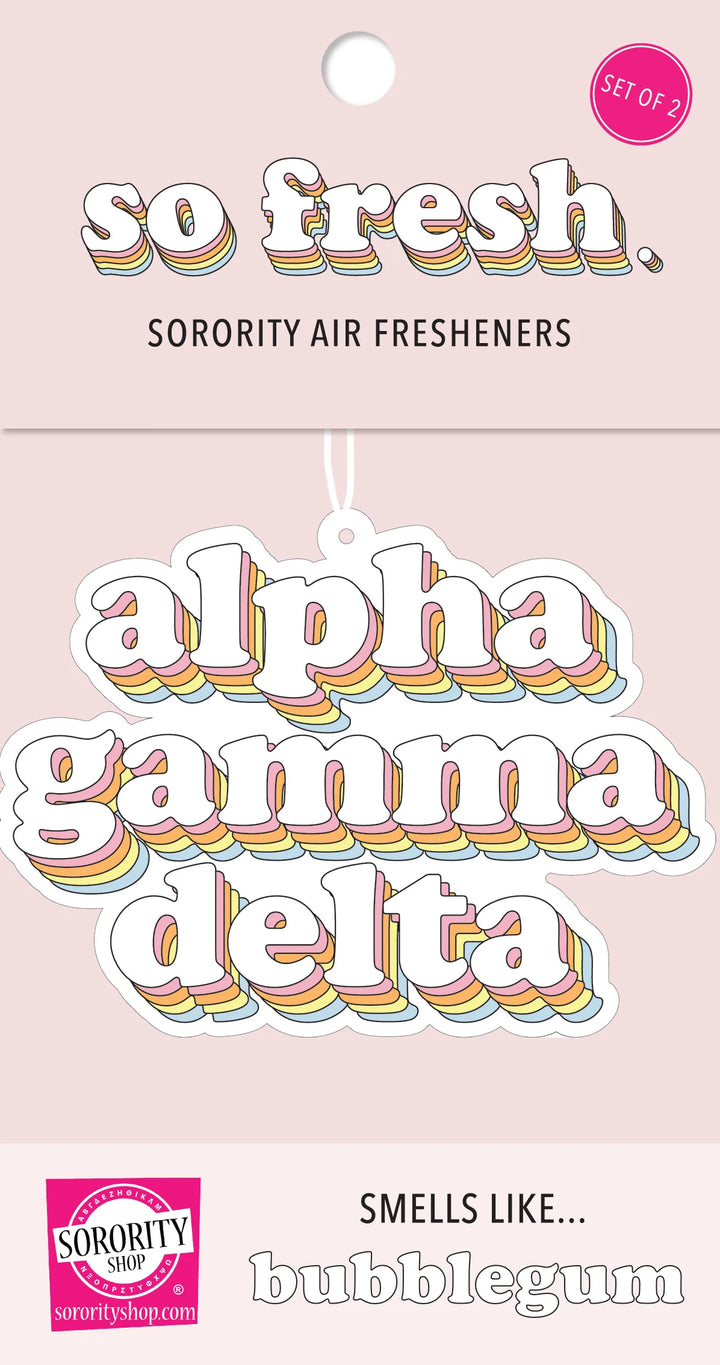 Alpha Gamma Delta Retro Air Freshener - Bubblegum Scent