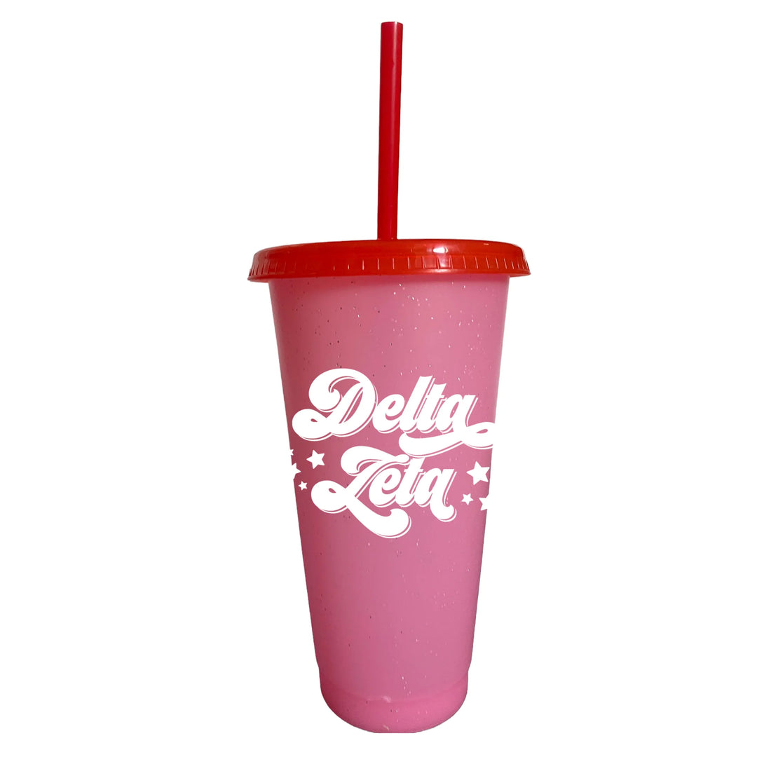 Delta Zeta Glitter Color Changing Cup