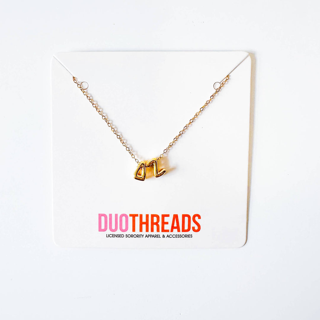 Delta Zeta Bubble Letter Sorority Necklace